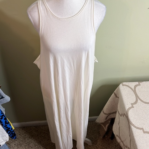 Madewell Ivory Plus Softfade Cotton Cover-Up Tank Dress, size 1X, NF696 - Picture 7 of 16